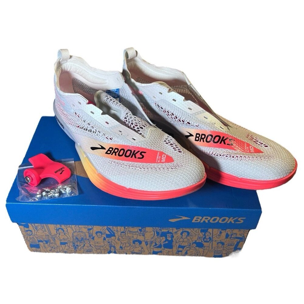 Brooks Hyperion Elite MD Running Spikes Grey Mid Distance Mens 13/ Womens 14.5